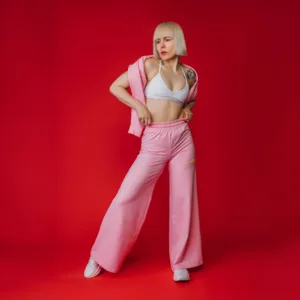 Flared Pants- Baby pink