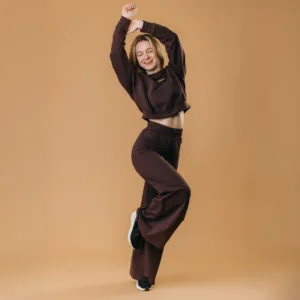 Flared Pants- Brown- Petite